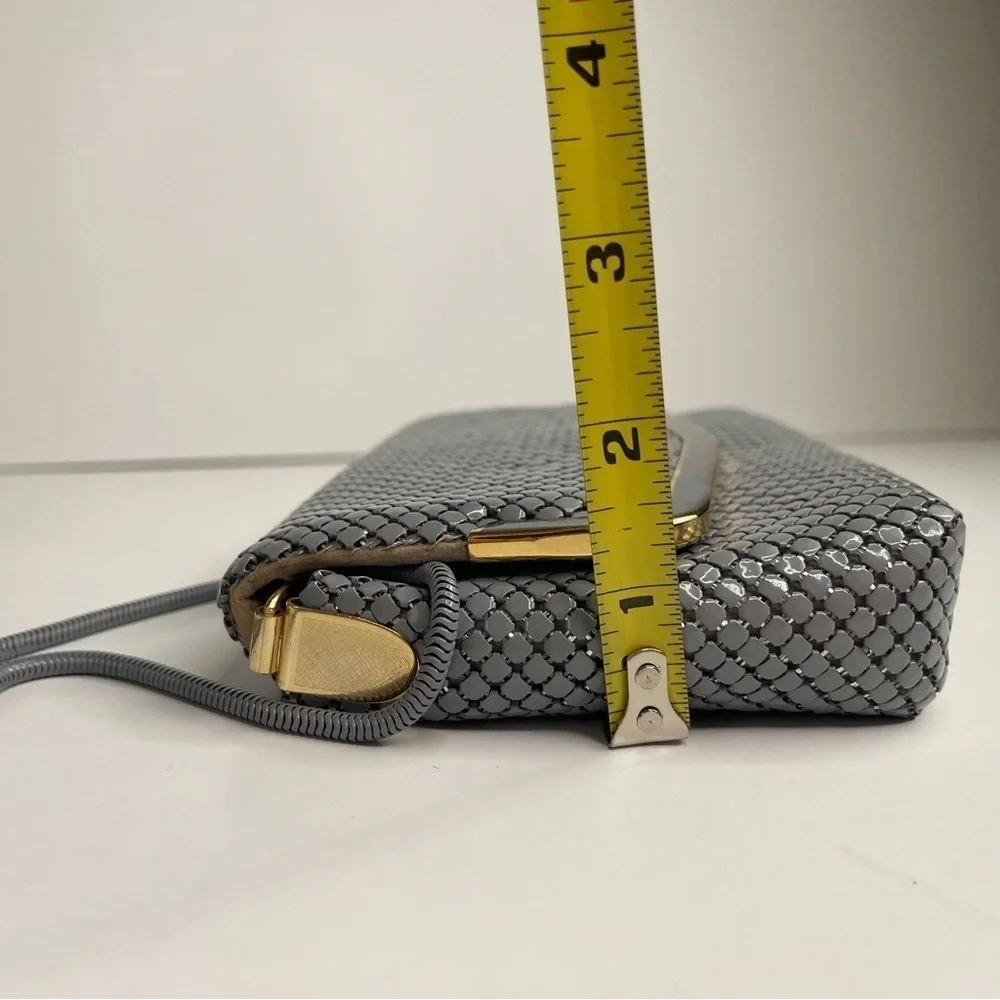 Vintage 70’s Silver Envelope Shoulder Clutch Metal Evening Bag